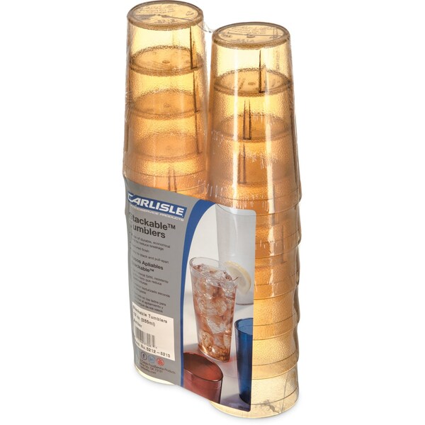 Carlisle Foodservice SAN Tumbler, 12 oz., 12/Pack, Amber, PK6 - 5212-8213