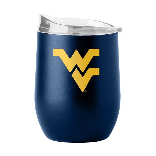 Logo Brands West Virginia 16oz Flipside Powder Coat Curved Beverage - 239-S16PB-34