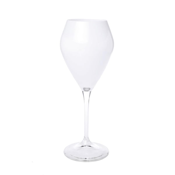 Classic Touch Decor Classic Touch CWR818W 3 x 9 in. V-Shaped White Wine Glasses with Clear Stem; Set of 6 - CWR818W