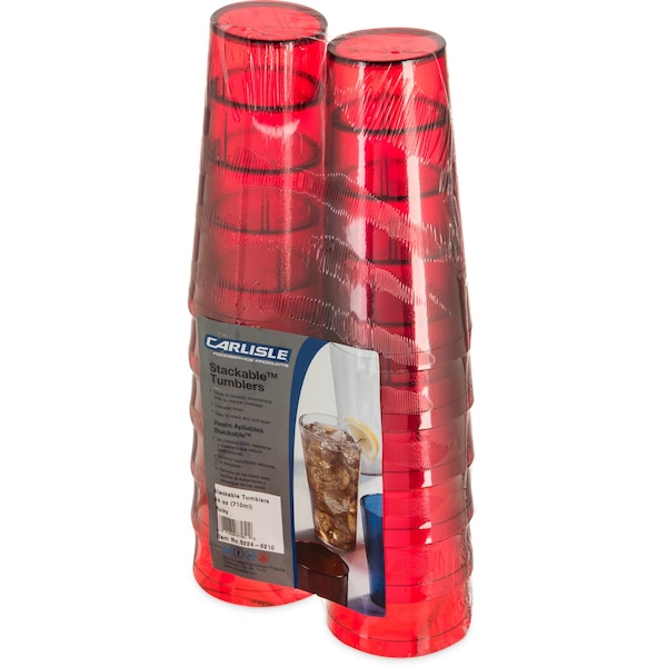 Carlisle Foodservice SAN Tumbler, 24 oz., 12/Pack, Ruby, PK6 - 5224-8210