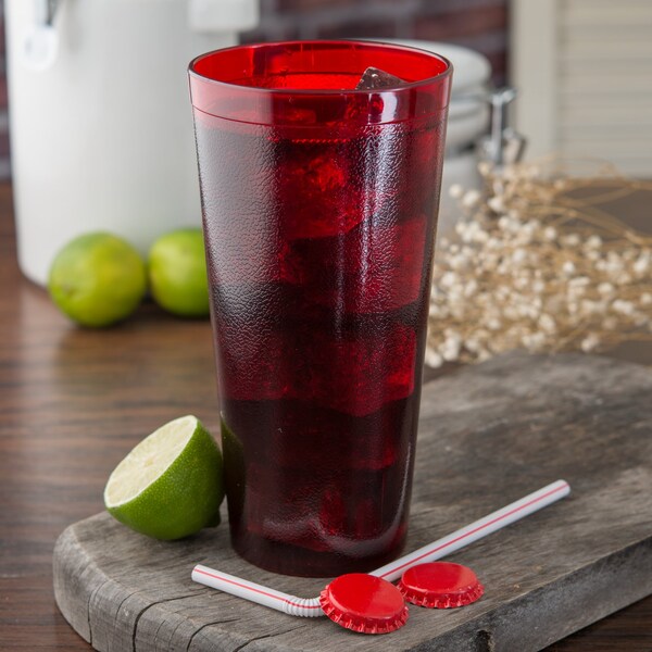 Carlisle Foodservice SAN Tumbler, 24 oz., 12/Pack, Ruby, PK6 - 5224-8210