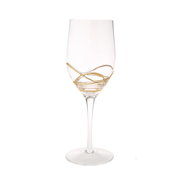 Classic Touch Decor Classic Touch  Wine Glasses with 14K Gold Swirl Gold Design, 6PK - CSWG397