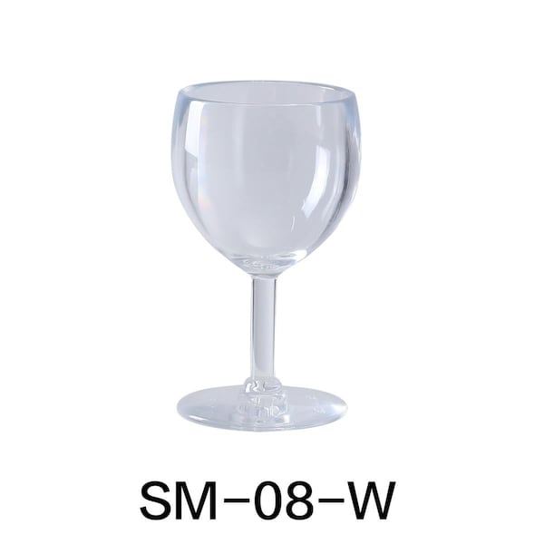 Yanco 8 oz Stemware Wine Glass, Clear - 3 x 5.5 in., 24PK - SM-08-W