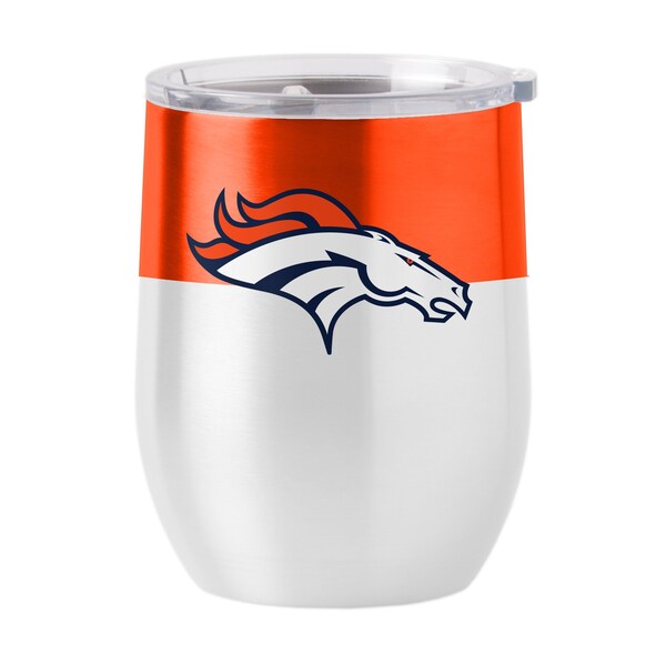 Logo Brands Denver Broncos Colorblock 16oz Stainless Curved Beverage - 610-S16CB-11