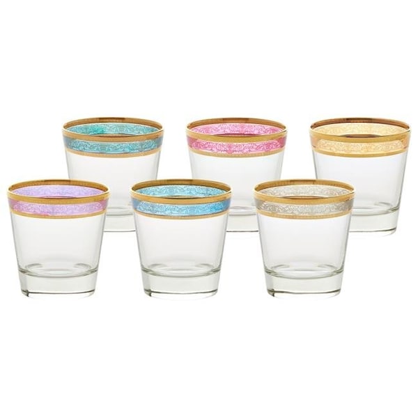 Lorenzo Import Lorenzo Import 9429 Double Old Fashion Melania Collection Multicolor - Set of 6 - 9429