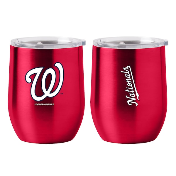 Logo Brands Washington Nationals 16oz Gameday Stainless Curved Beverage - 518-S16CB-1