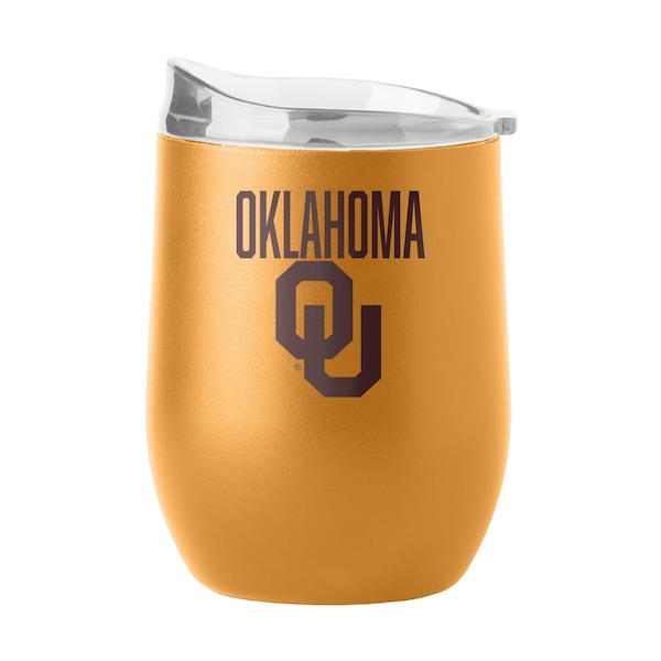 Logo Brands Oklahoma 16oz Huddle Powder Coat Curved Beverage - 192-S16PB-OAK-49