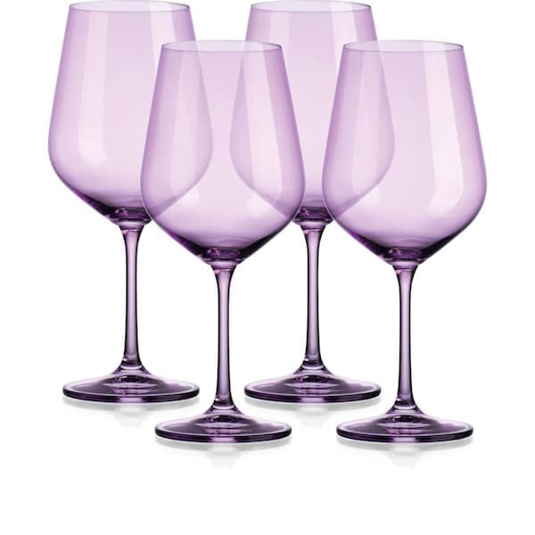 Tarifa Translucent Large Wine Glasses, Purple - Set of 4 - TA3103265