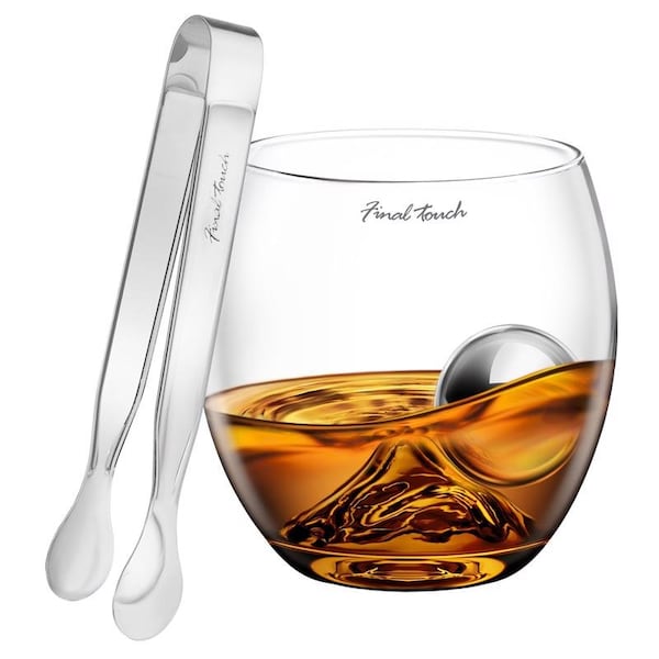 Final Touch Final Touch 8 oz Clear/Silver Glass/Stainless Steel Chilling Ball Set - GS349