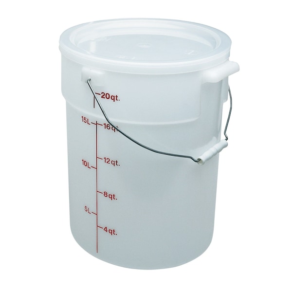 Cambro Cambro 22 qt. Plastic Natural White Pail With Bail Handle - PWB22148