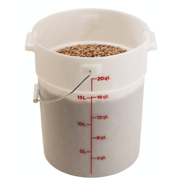Cambro Cambro 22 qt. Plastic Natural White Pail With Bail Handle - PWB22148