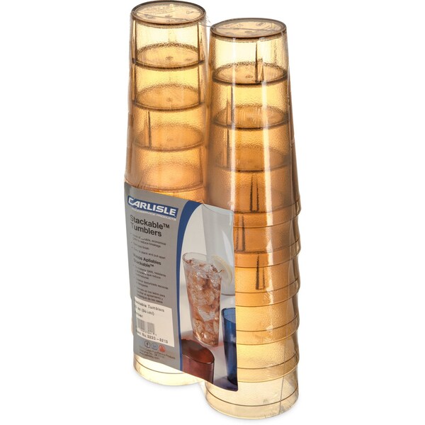 Carlisle Foodservice SAN Tumbler, 20 oz., 12/Pack, Amber, PK6 - 5220-8213