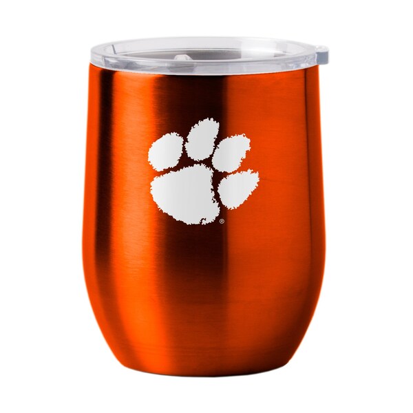 Logo Brands Clemson 16oz Gameday Stainless Curved Beverage - 123-S16CB-1
