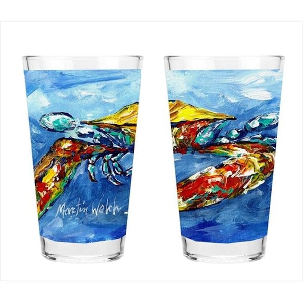 Carolines Treasures Carolines Treasures MW1170PINT Blue Crab 16 Oz. Mixing Glass - MW1170PINT