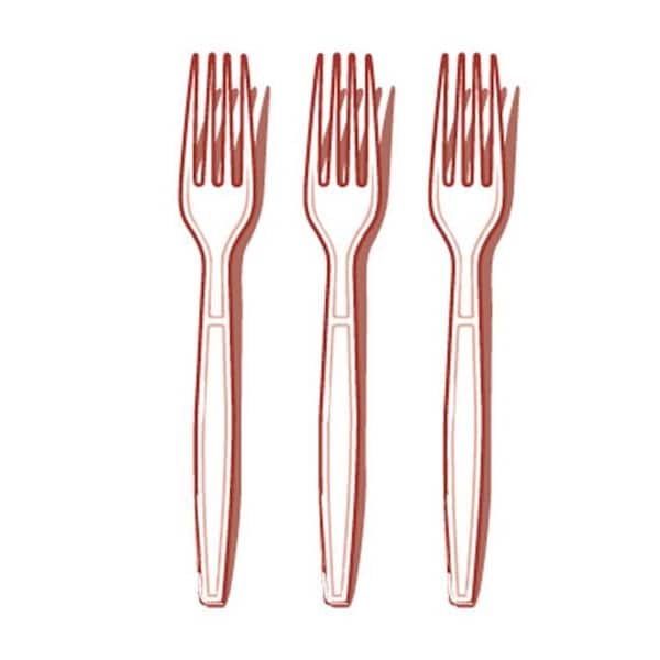 Fineline Settings Fineline Settings 2503-WH Flairware Full Size Extra Heavy Cutlery Fork - Boxed- White - 2503-WH