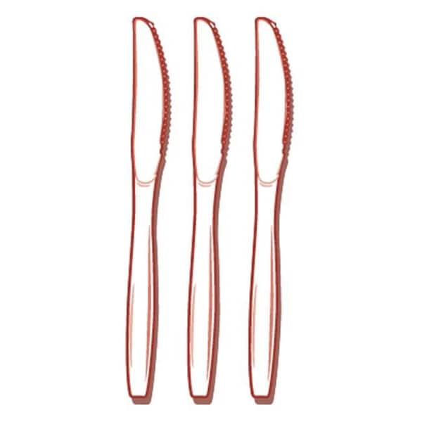 Fineline Settings Fineline Settings 2504-CL Flairware Full Size Extra Heavy Cutlery Knives - Boxed- Clear - 2504-CL