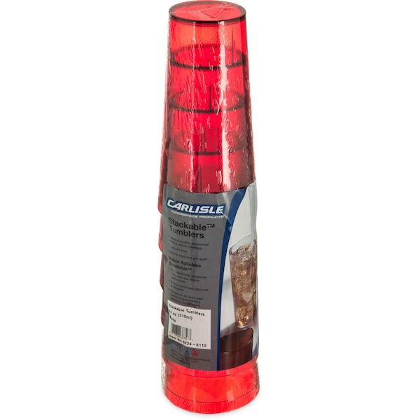 Carlisle Foodservice SAN Tumbler, 24 oz., 6/Pack, Ruby, PK12 - 5224-8110