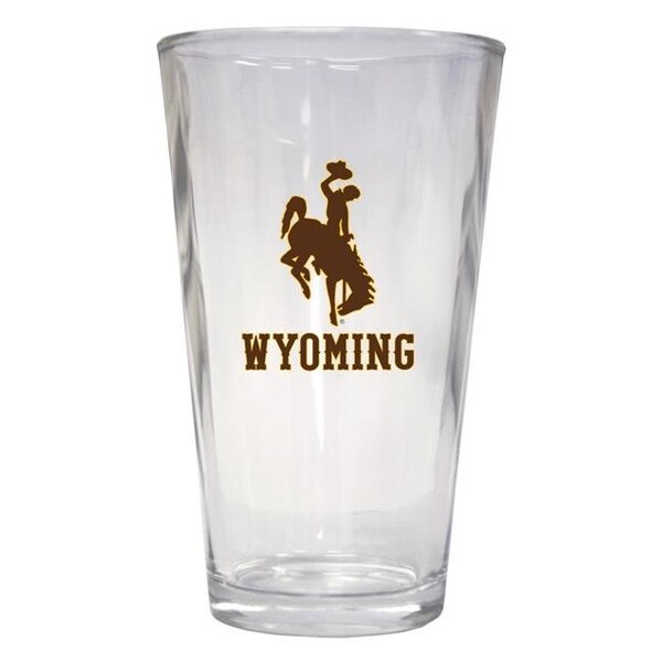 R & R Imports R & R Imports PNT2-C-WY19 16 oz Wyoming Cowboys Pint Glass - Pack of 2 - PNT2-C-WY19