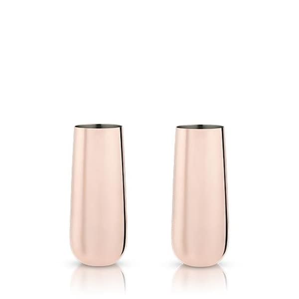 Viski Viski 6456 8 oz Summit Stemless Champagne Flutes; Copper - Set of 2 - 6456