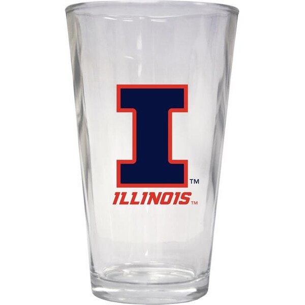 R & R Imports R & R Imports PNT2-C-ILL19 16 oz Illinois Fighting Illini Pint Glass - Pack of 2 - PNT2-C-ILL19