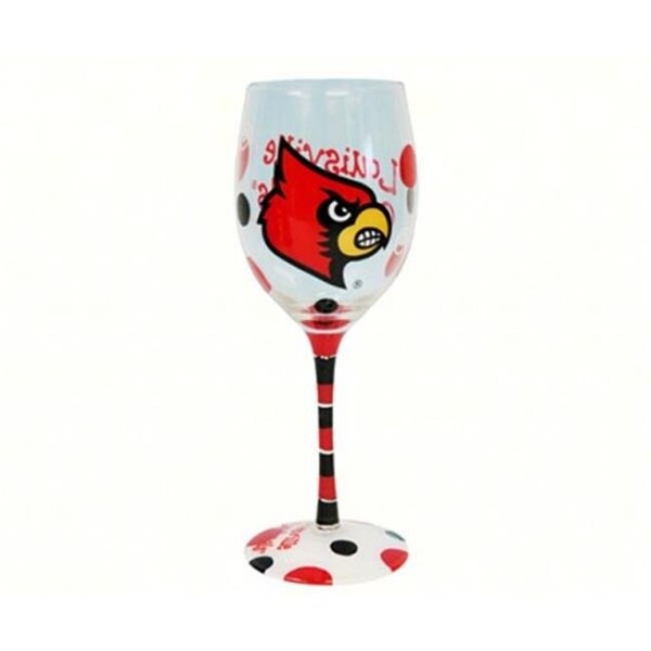 Jenkins Jenkins JENKINS13285 12 oz. Wine Glass - Louisville Cardinals - JENKINS13285