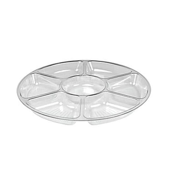 Fineline Settings Fineline Settings 3509-CL Clear Large 7-Compartment Serving Tray - 3509-CL