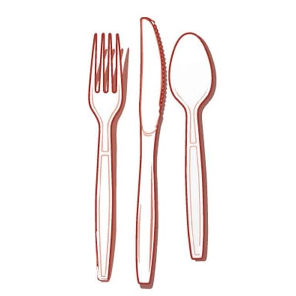 Fineline Settings Fineline Settings 2514-CL Flairware Full Size Extra Heavy Cutlery Combo - Bagged- Clear - 2514-CL