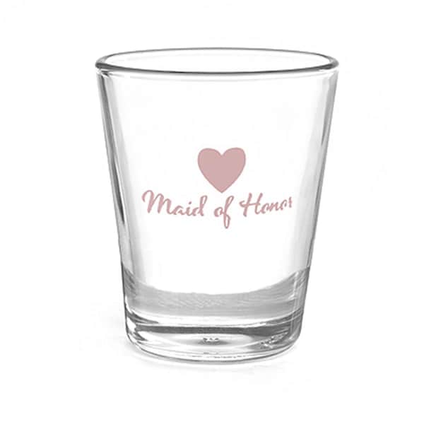 Hortense Hewitt Maid of Honor Heart Wedding Party Shot Glass - 38826P