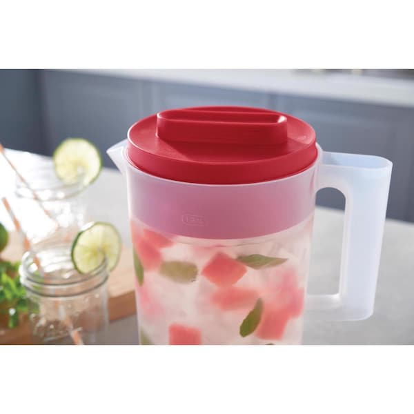 Rubbermaid Rubbermaid Simply Pour 1 gal Clear/Red Pitcher Plastic - 2122590