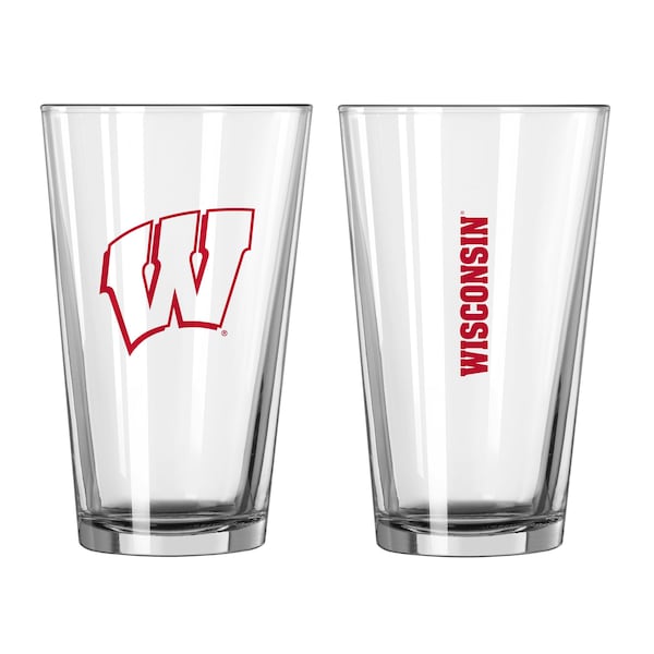 Logo Brands Wisconsin 16oz Gameday Pint Glass - 244-G16P-1