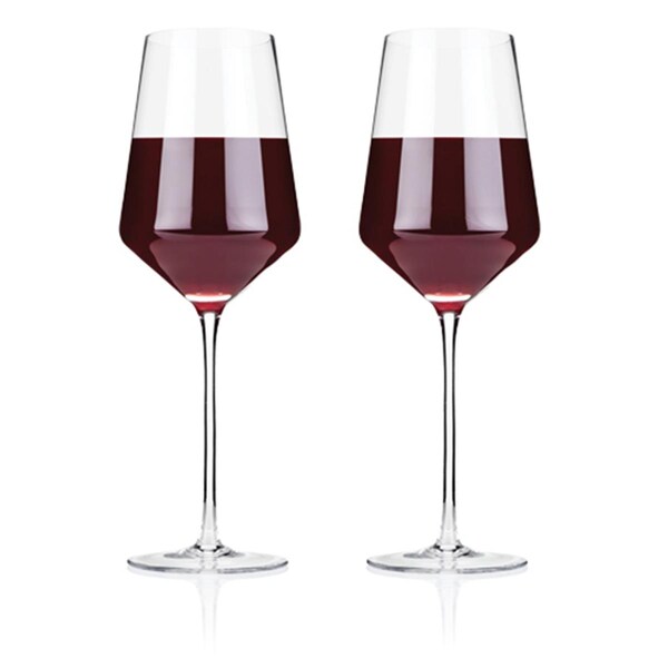 Viski Raye Crystal Bordeaux Glasses, Clear, 2PK - 4531