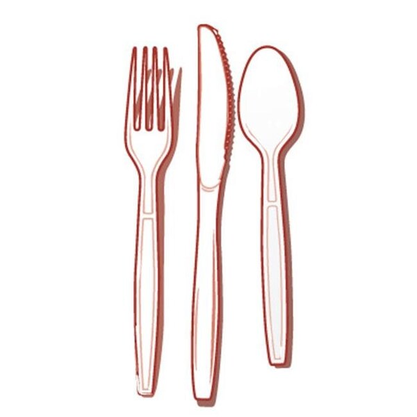 Fineline Settings Fineline Settings 2501-WH Flairware Full Size Extra Heavy Cutlery Combo - Boxed- White - 2501-WH