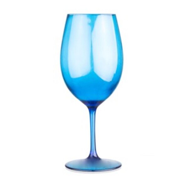 Aspen Brands 16 oz Cabernet Plastic Wine Glasses - Blue, 4PK - B092004