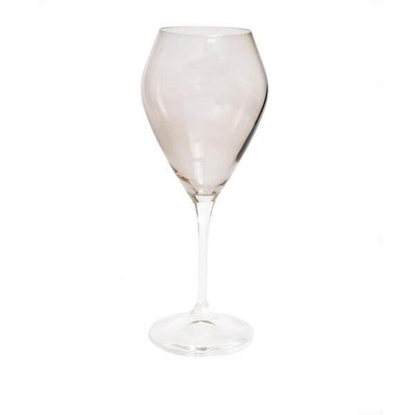 Classic Touch Decor Classic Touch CWN817SM V-Shaped Smoked Wine Glasses with Clear Stem; Set of 6 - CWN817SM