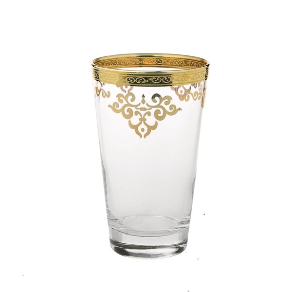 Classic Touch Decor Classic Touch CAHB680 3.5 x 6 in. Tumblers with Gold Design; Set of 6 - CAHB680