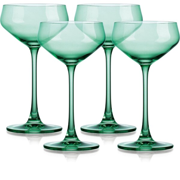 Tarifa Translucent Coupe Glasses, Pale Green - Set of 4 - TA3108743