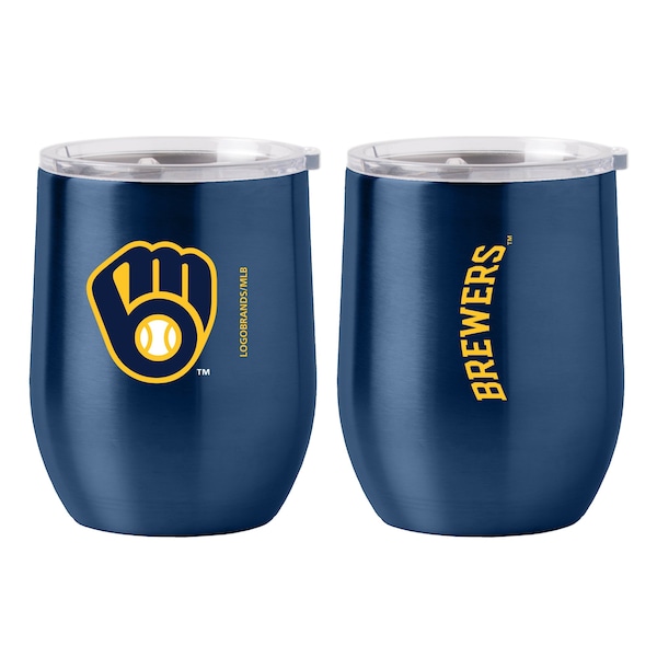 Logo Brands Milwaukee Brewers 16oz Gameday Stainless Curved Beverage - 516-S16CB-1