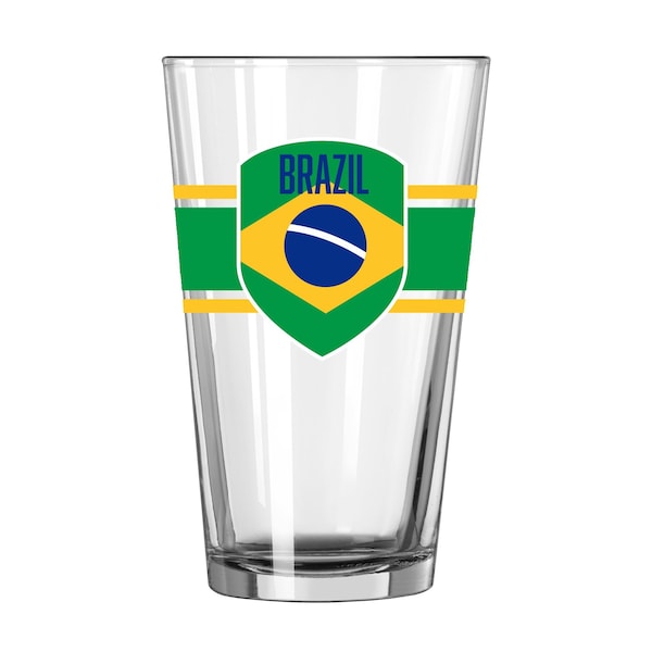 Logo Brands Brazil 16oz Stripe Pint Glass - C4769-G16P-16