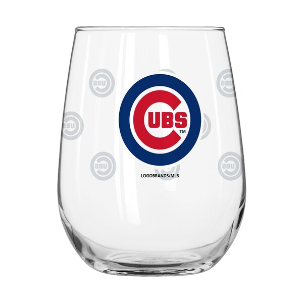 Logo Brands Chicago Cubs 16oz Satin Etch Curved Beverage Glass - 506-G16CB-10