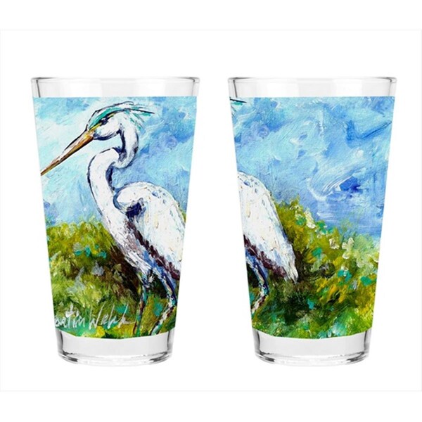 Carolines Treasures Blue Heron 16 Oz. Mixing Glass - CA75431