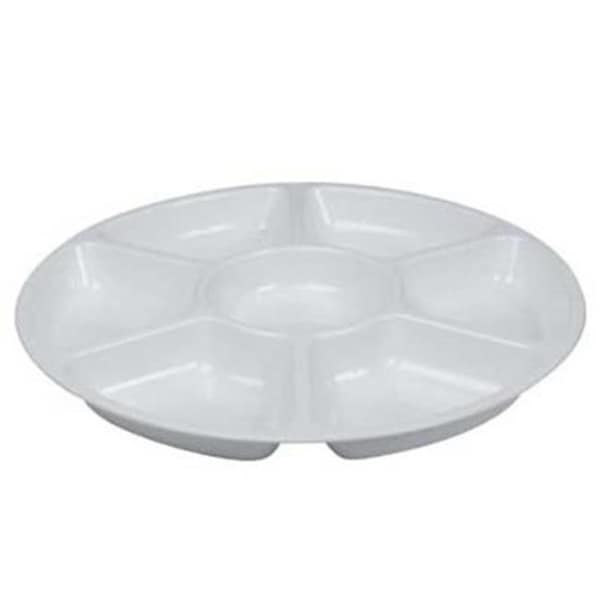 Fineline Settings Fineline Settings D18777.WH  White Large 7-Compartment Serving Tray - D18777.WH