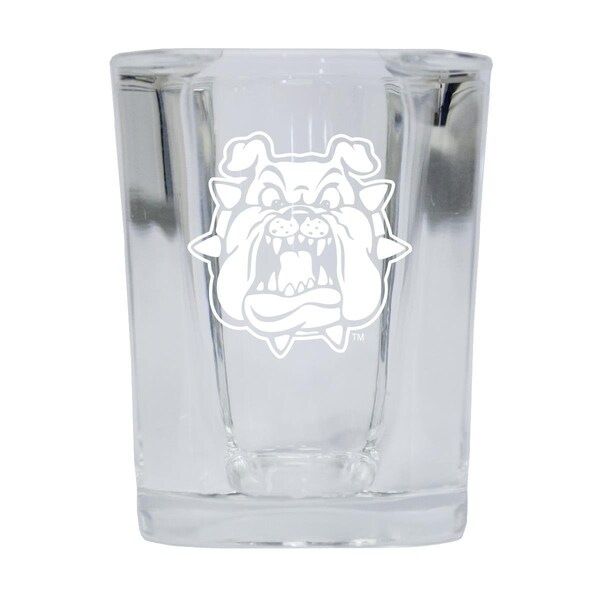 Cocina Casera Fresno State Bulldogs 2 oz Square Shot Glass Laser Etched Logo Design, 2PK - CO3187319