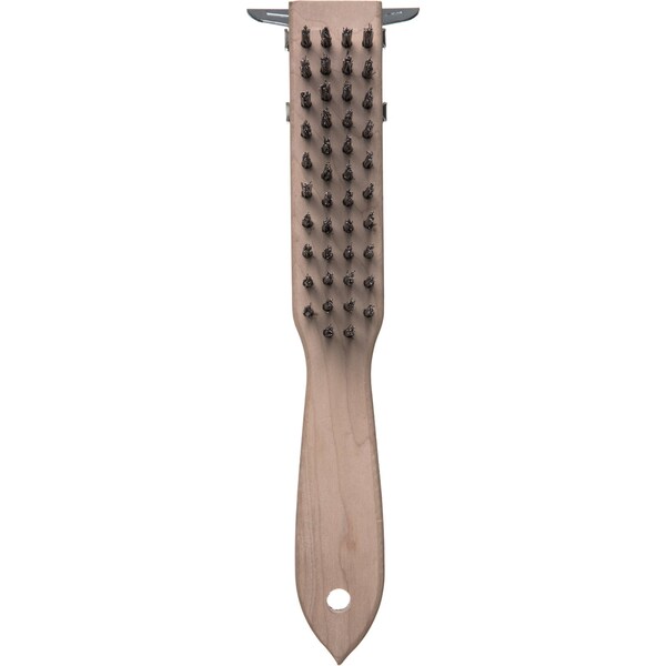 Carlisle Foodservice Wood Hdl Scraper, Tempered Stl Brstl, PK12 - 4577900