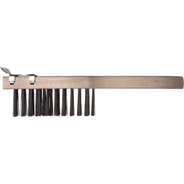 Carlisle Foodservice Wood Hdl Scraper, Tempered Stl Brstl, PK12 - 4577900