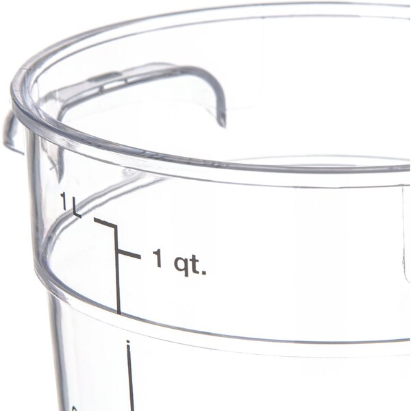 Carlisle Foodservice Round Container, 1 qt., Clr, PK12 - 1076107