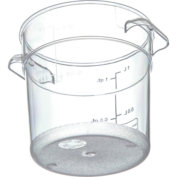 Carlisle Foodservice Round Container, 1 qt., Clr, PK12 - 1076107