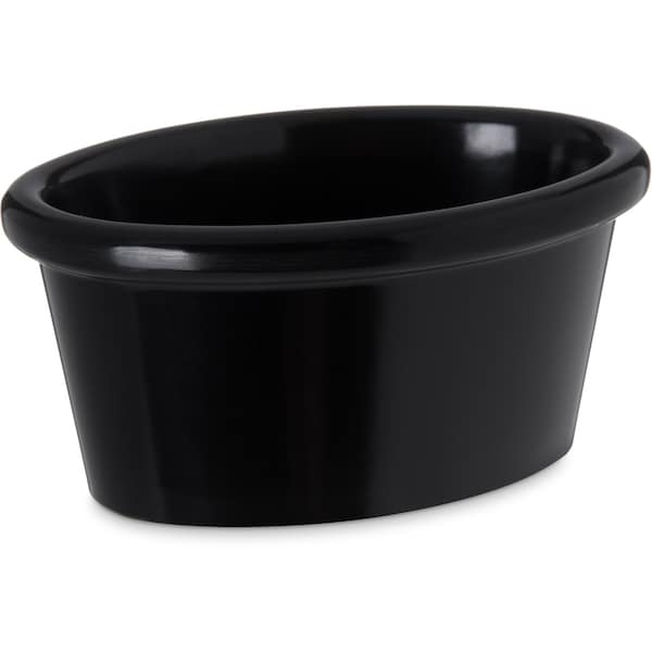Carlisle Foodservice Mlmn Smooth Ovl Ramekin, 2 oz., Bk, PK48 - S31003