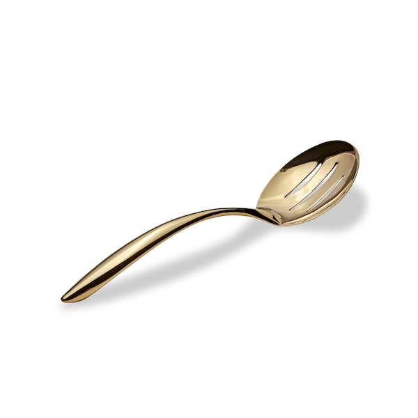 Bon Chef Ez Use Banquet Slotted Serving Spoon W/Hollow Coolhandle 9-3/4 - Gold - 9464G