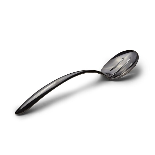 Bon Chef Ez Use Banquet Serving Slotted Spoon 13.5" W/Hollow Cool Hndl - Black - 9458B