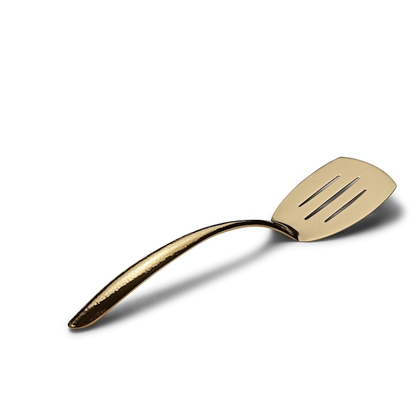 Bon Chef Ez Use Banquet Serving Slotted Turner Hammer Finish 14.75" - Gold - 9460HFG